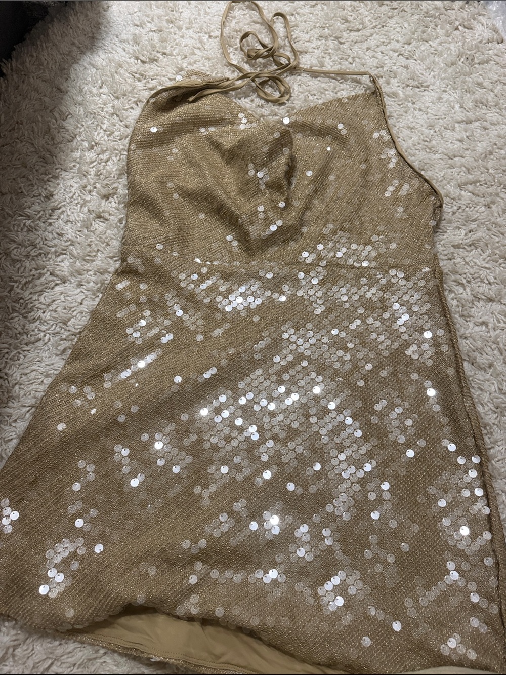 Dynamite Gold Sequin Mini Dress